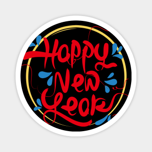 Floral Happy New Year Magnet